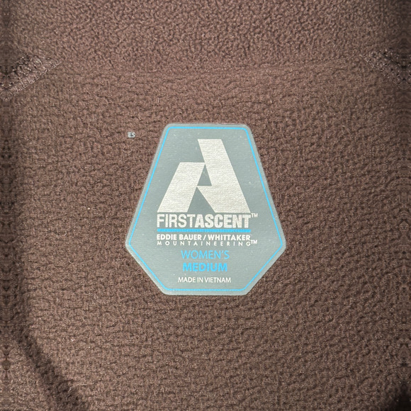 Eddie Bauer Sweater Womens MEDIUM Brown Fleece First Ascent 1/4 Quarter Zip - Picture 4 of 9